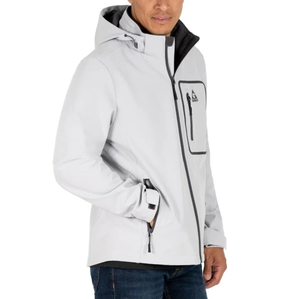 Gerry Men's Softshell Jacket Zip-off Hood Wind Resistant Water Resistant